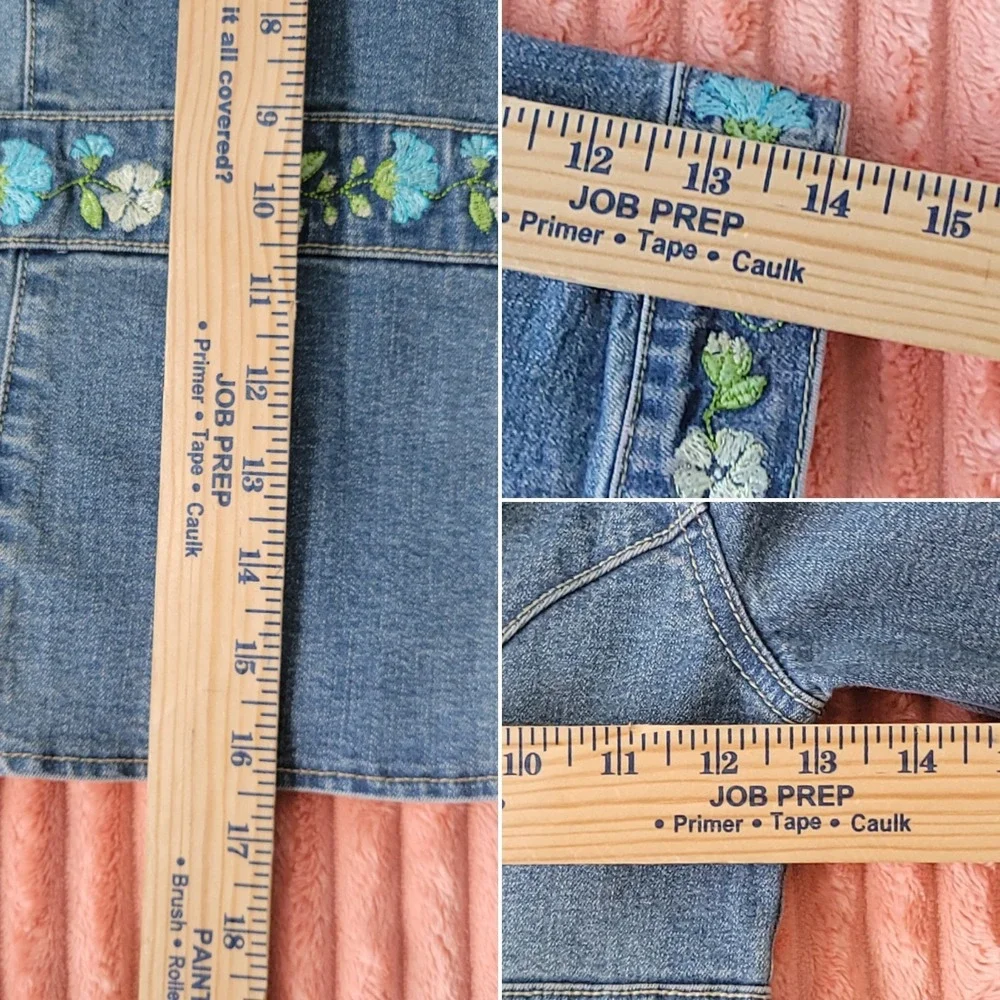 VTG Levi's Jeans for‎ Girls Size 5 Floral Embroidered Denim Jean Jacket 90s Y2K